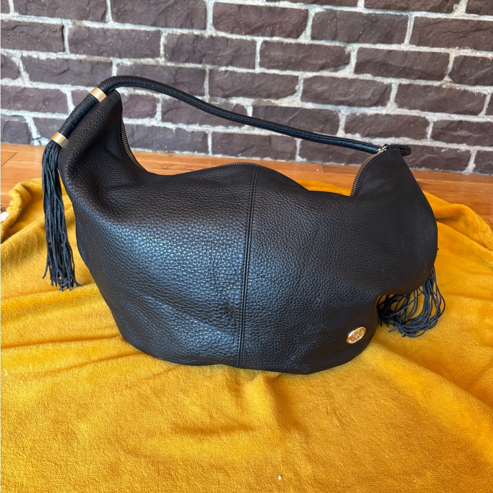 Vince Camuto Black Leather Hobo Bag
